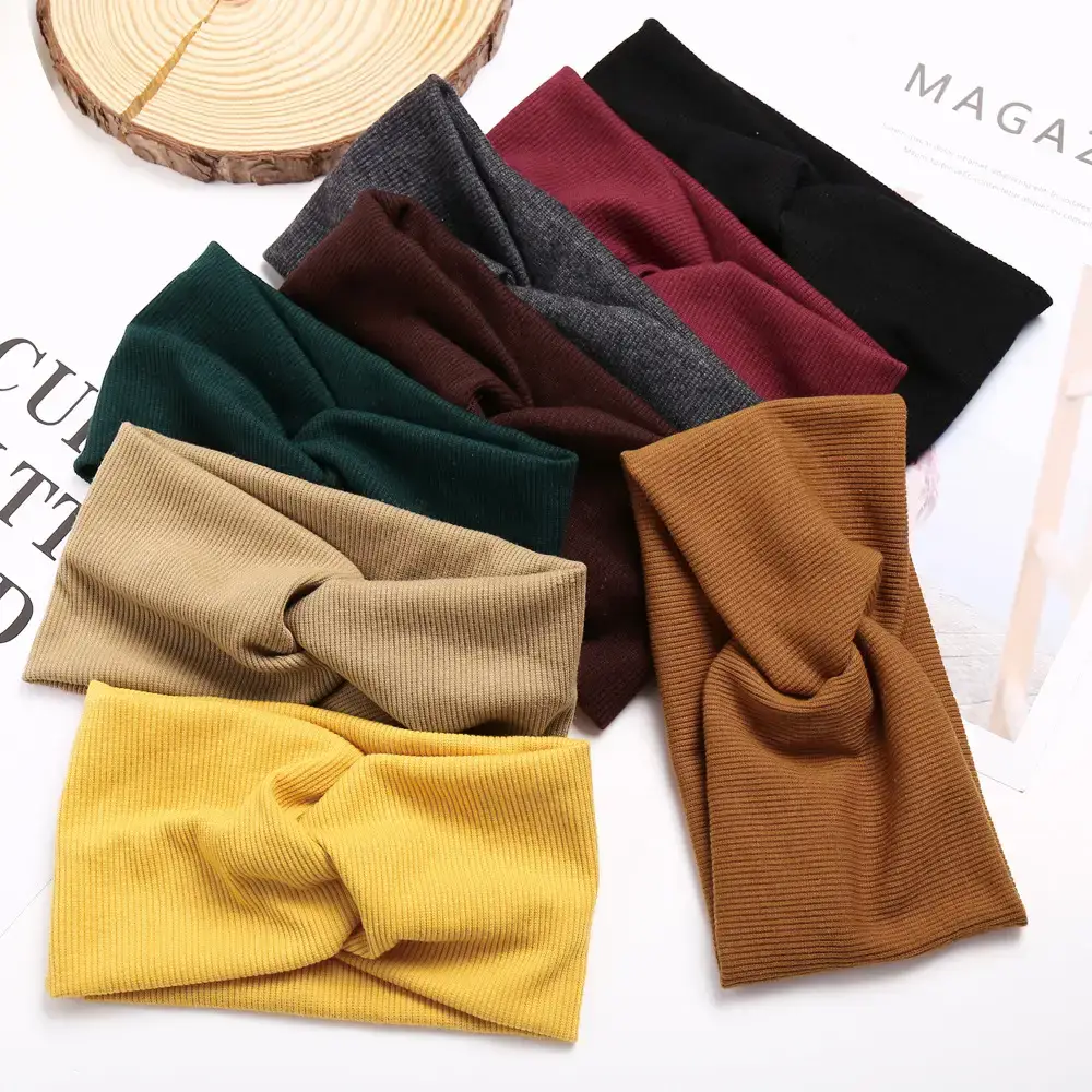 Men & Women Knitted Cross Hairband with Sweat Absorbent Design - Image 13