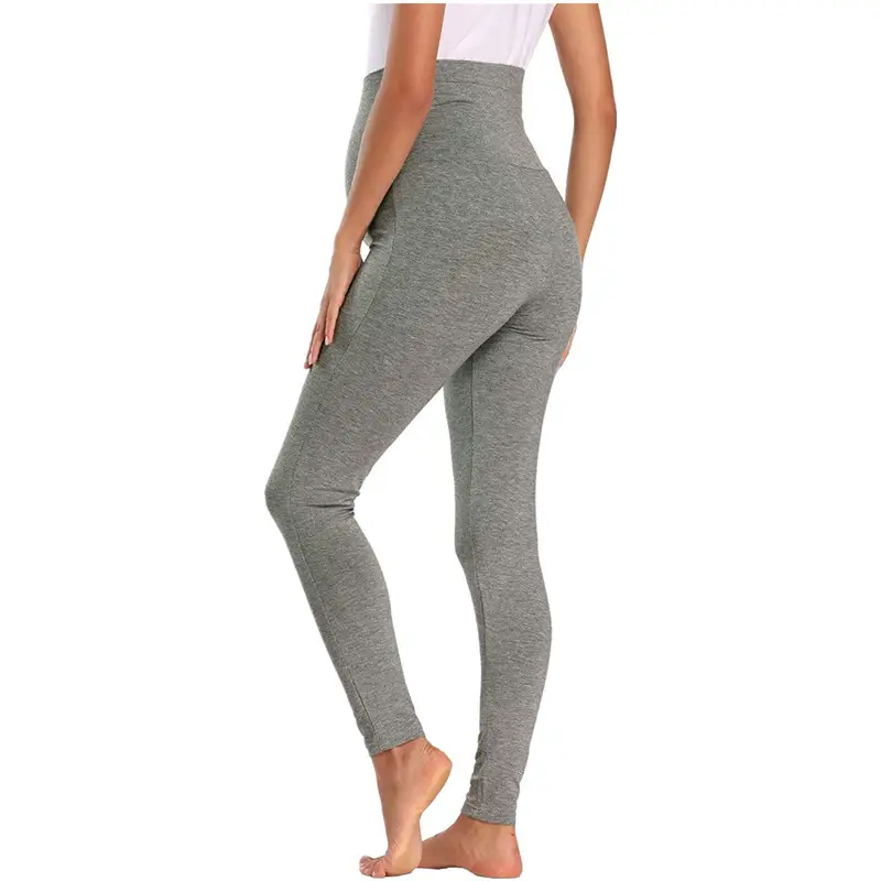 Grey Slim Fit Belly Support Pants for Pregnant Women