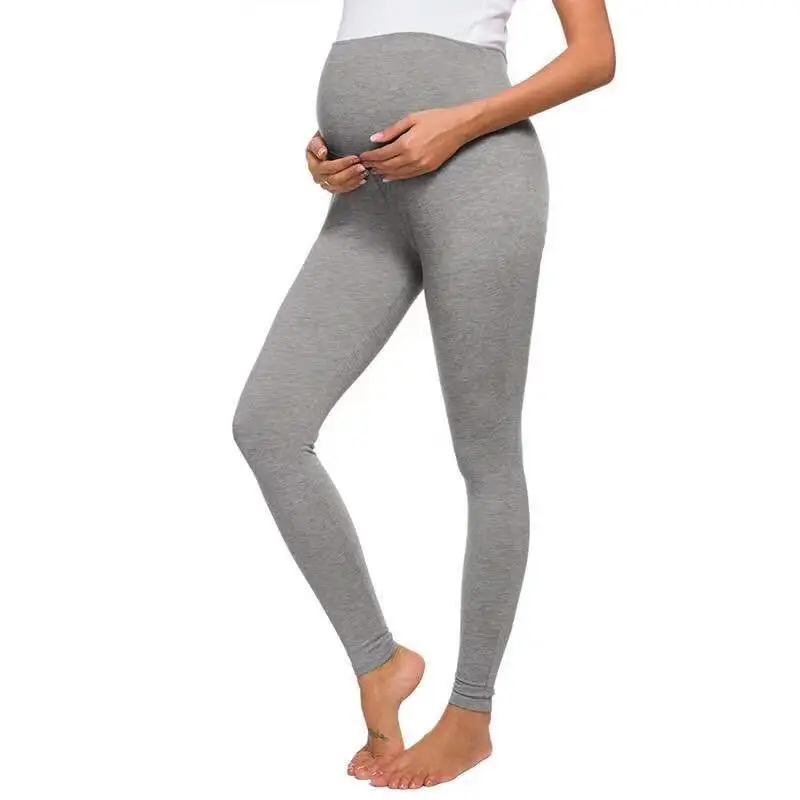 Grey Slim Fit Belly Support Pants for Pregnant Women