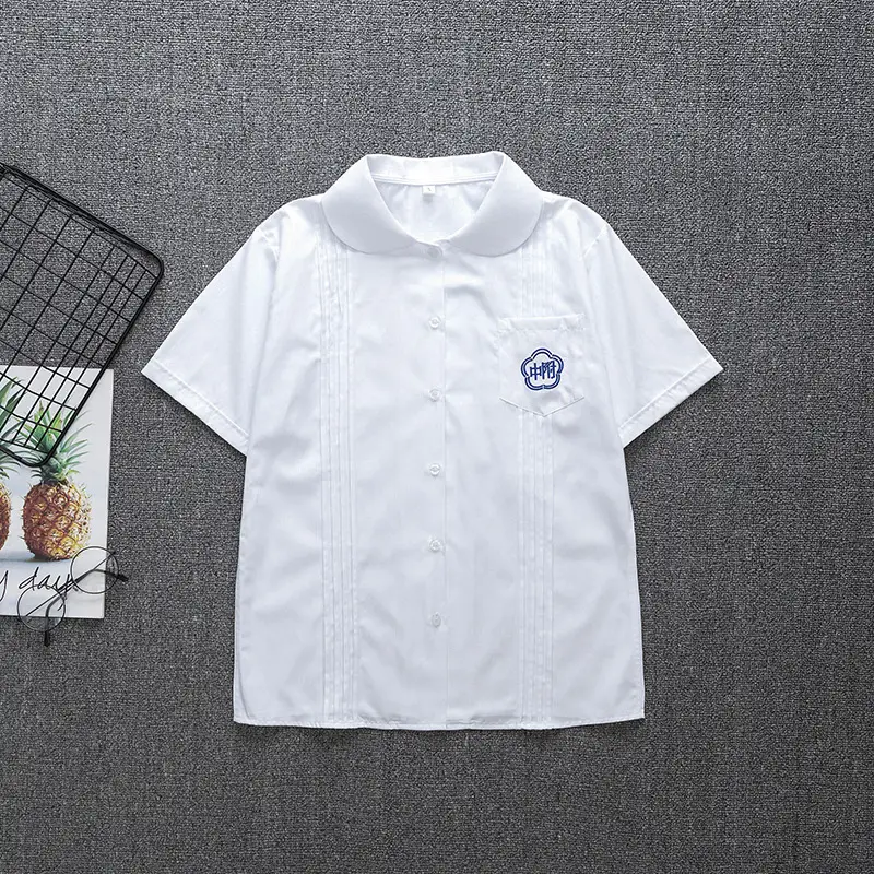 Taiwan Normal University Embroidered School Shirt White Short Sleeve - Image 2