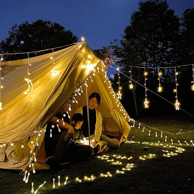 Solar String Lights Star Curtain LED Outdoor Decor - Image 7