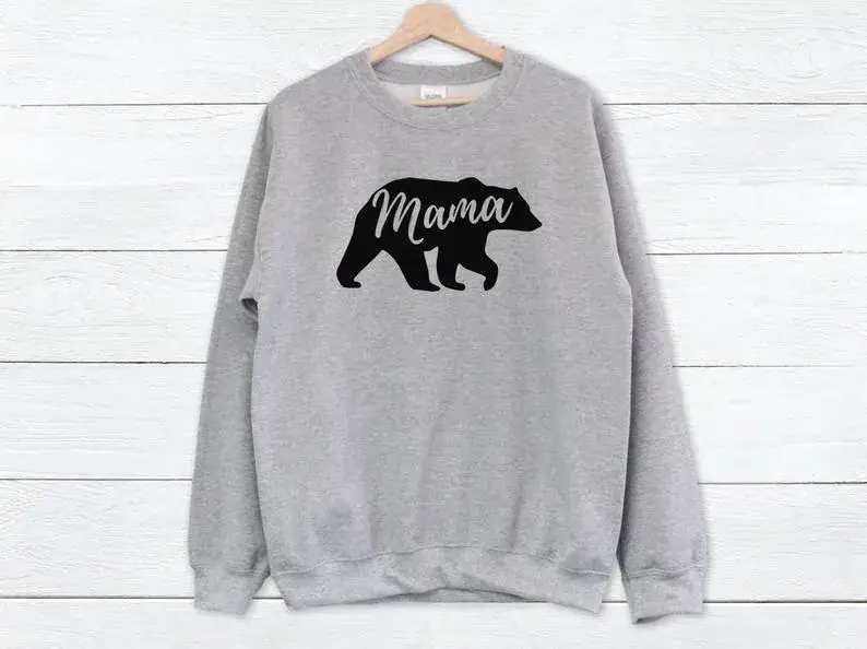 Mama Print Long Sleeve Sweater Green - Image 3