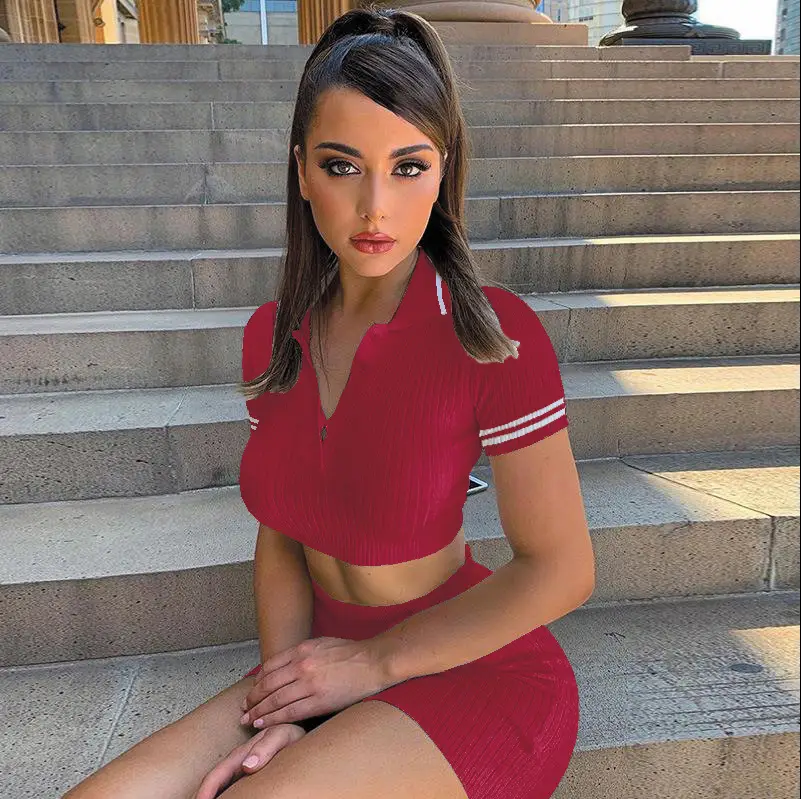 2020 Cross-border Summer Short Sleeve Skirt Set