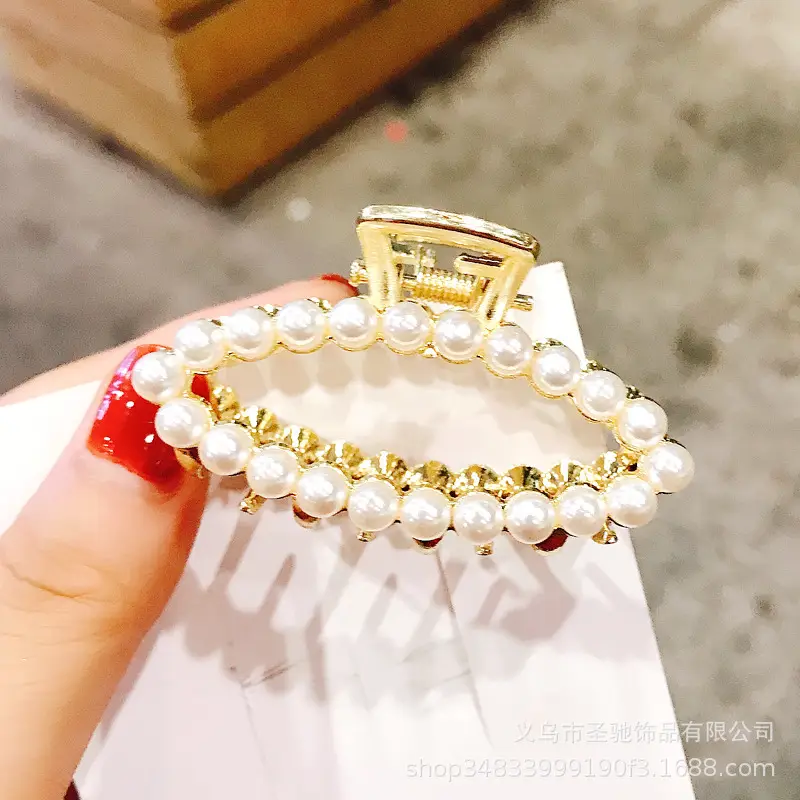 Korean Pearl Hairpin Clip Gold Alloy Women's All-match - Image 6