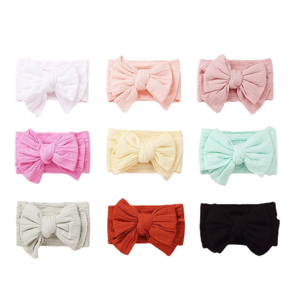Black Baby Headband Double Layer Bow Protection - Image 48