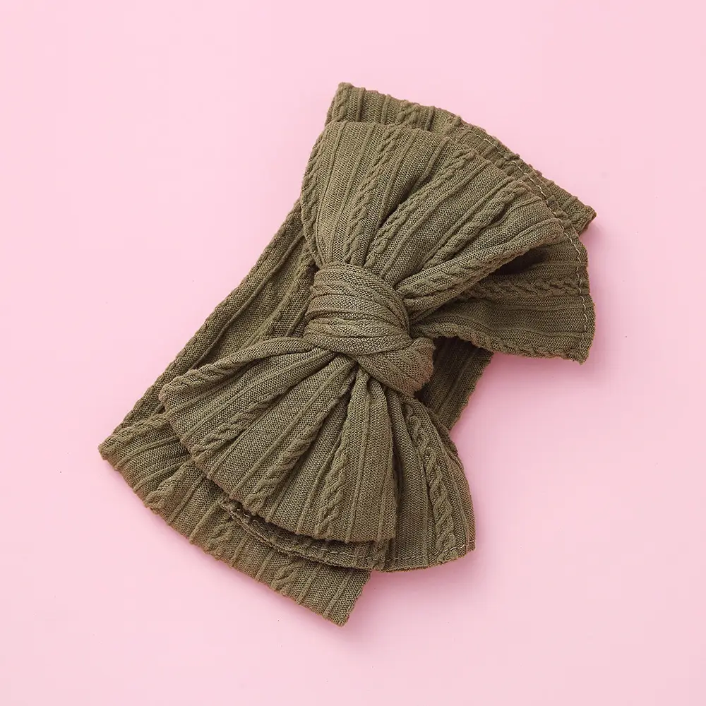 Black Baby Headband Double Layer Bow Protection - Image 3
