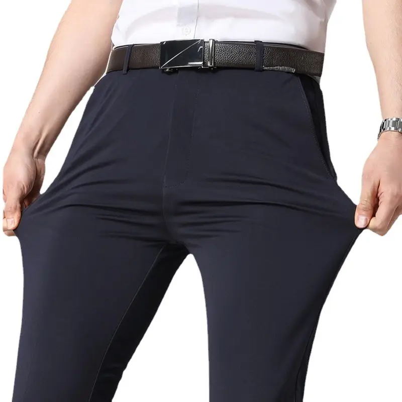 Men's Slim Fit Grey Trousers Spring Summer - Image 12