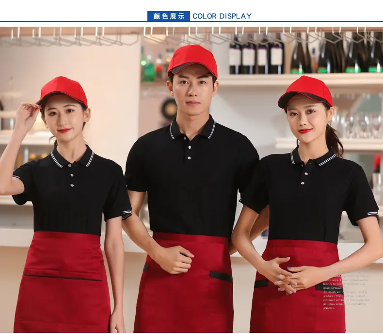 Men Red Polo T-Shirt Short Sleeve Workwear — feature 13