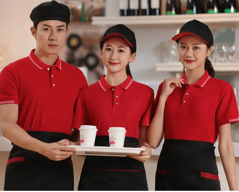 Men Red Polo T-Shirt Short Sleeve Workwear — feature 16