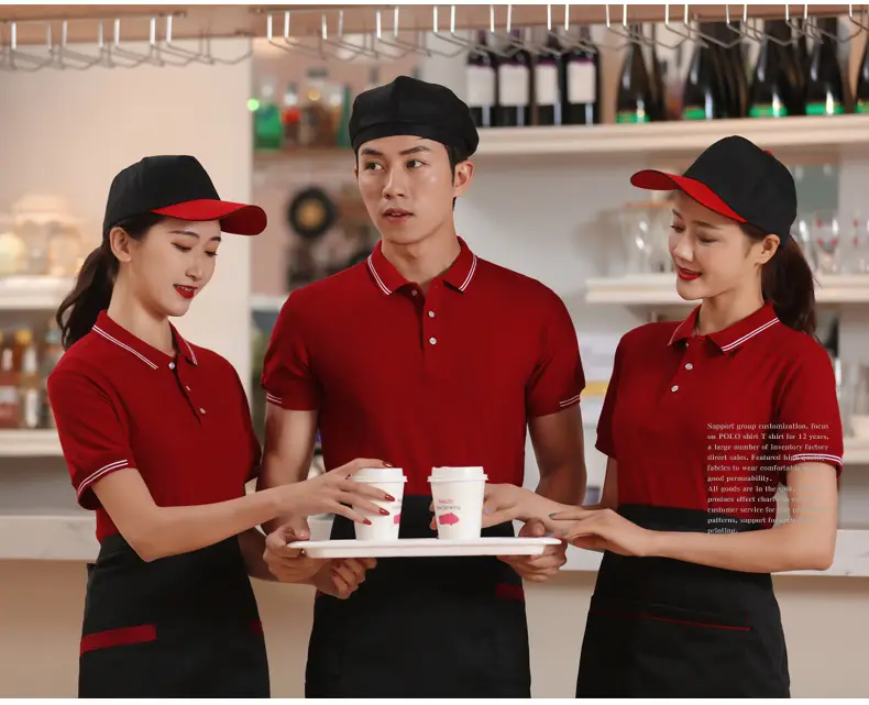 Men Red Polo T-Shirt Short Sleeve Workwear — feature 17