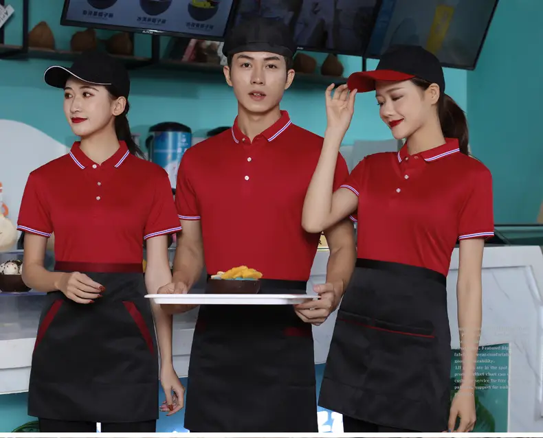 Waiter Work T-Shirt Black Red Short Sleeve — feature 15