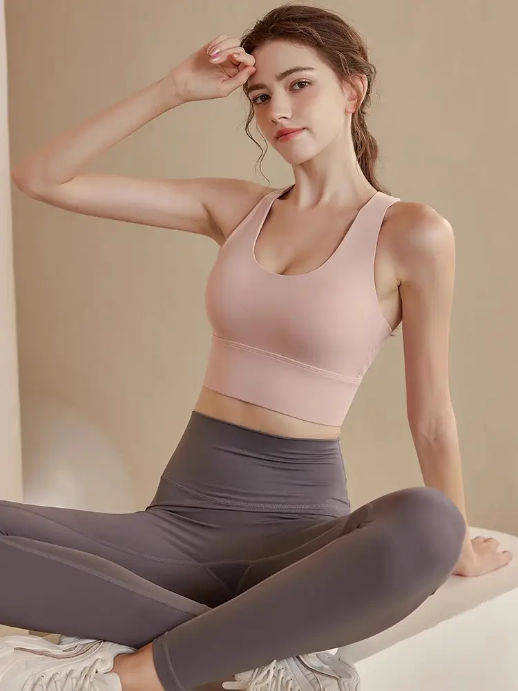 Dc High-Intensity Back-Beautiful Sports Bra for Women Shock-Proof Running Push-Up Anti-Sagging Fitness Vest Yoga Large Size Bra