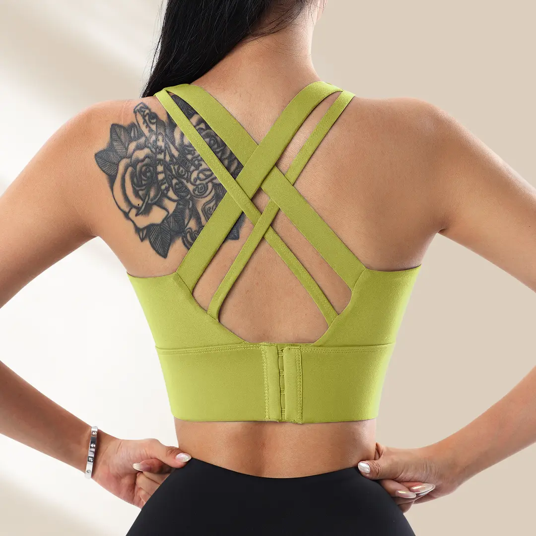 Dc High-Intensity Back-Beautiful Sports Bra for Women Shock-Proof Running Push-Up Anti-Sagging Fitness Vest Yoga Large Size Bra