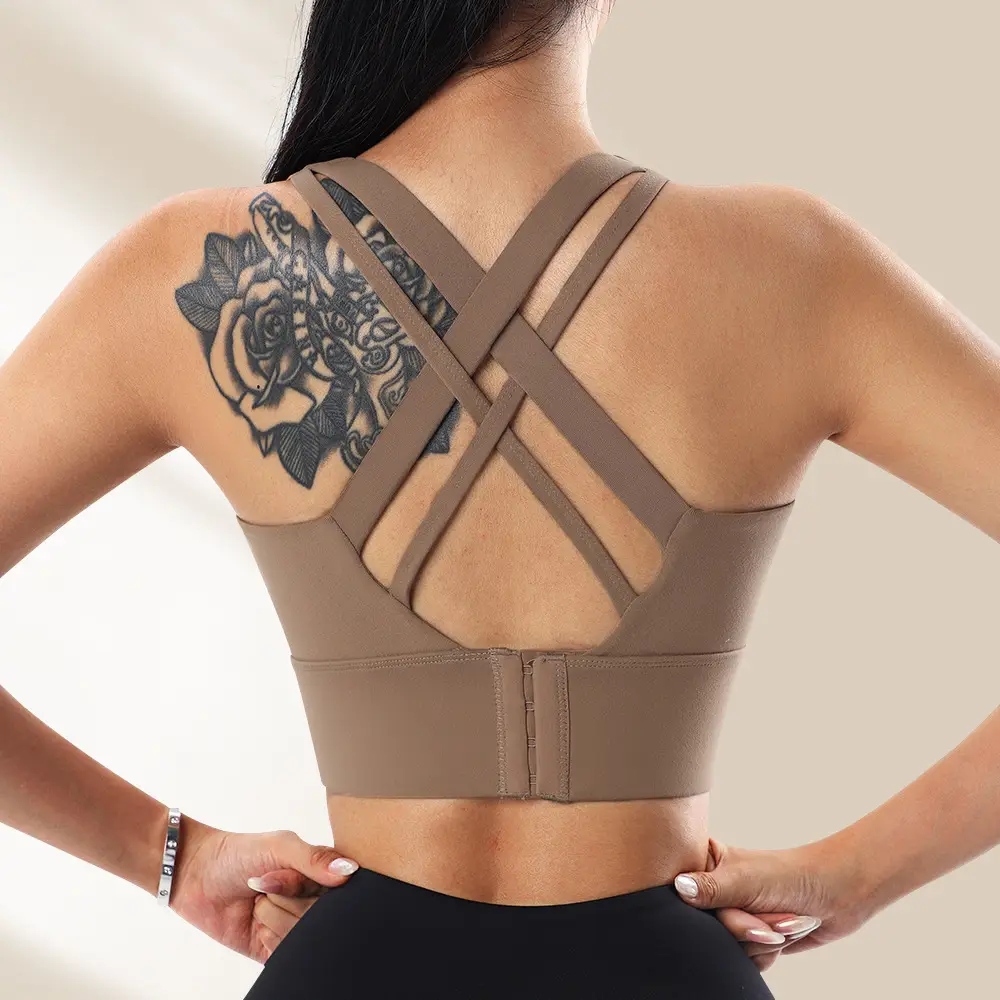 Dc High-Intensity Back-Beautiful Sports Bra for Women Shock-Proof Running Push-Up Anti-Sagging Fitness Vest Yoga Large Size Bra
