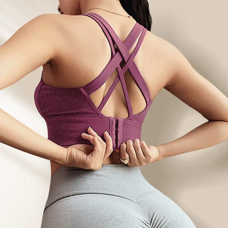 Dc High-Intensity Back-Beautiful Sports Bra for Women Shock-Proof Running Push-Up Anti-Sagging Fitness Vest Yoga Large Size Bra