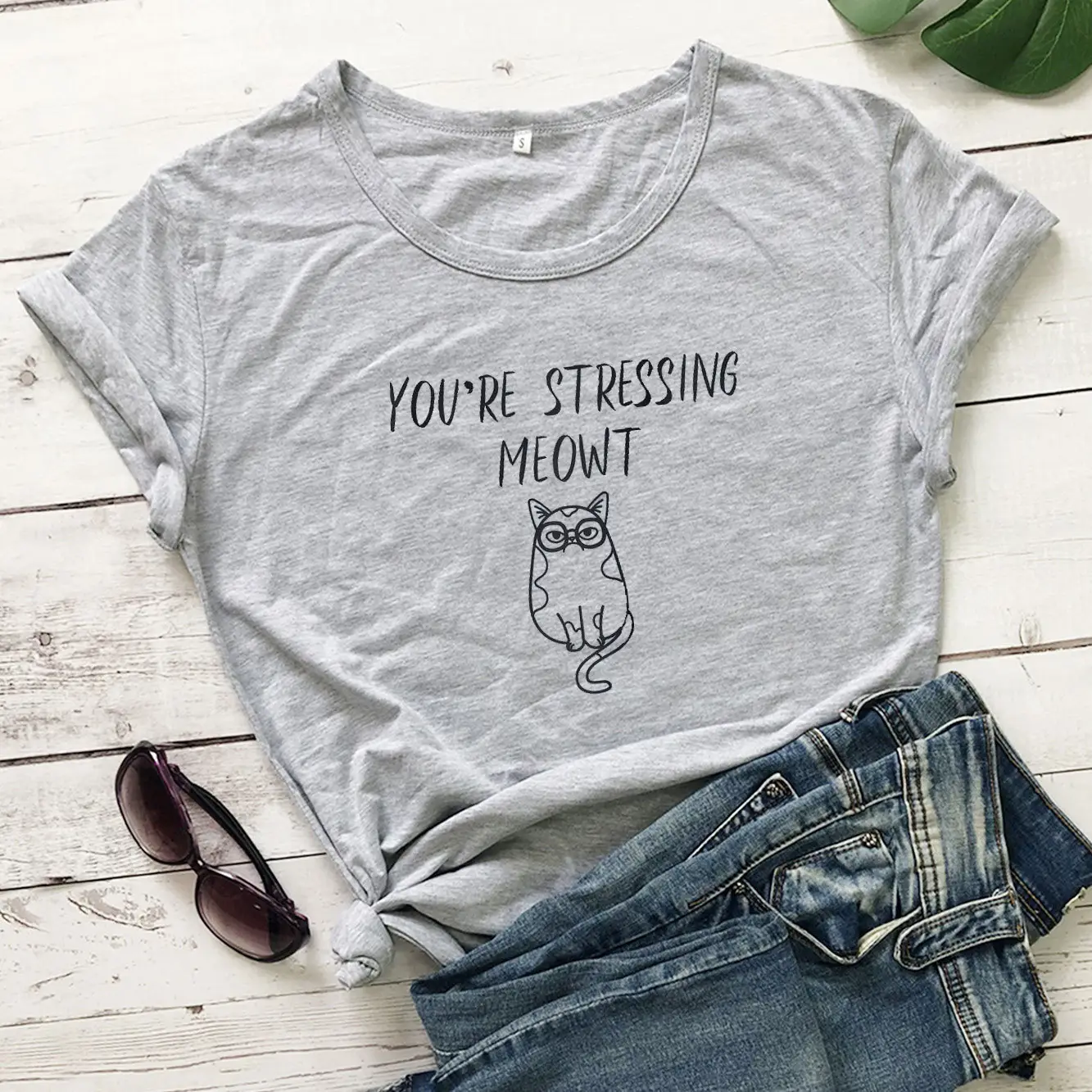 Foreign Trade T-Shirt You're Stressing Meowt