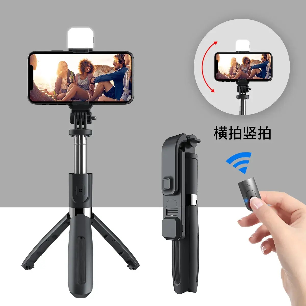 Tokqi Selfie Stick with 102cm Fill Light & Tripod - Image 3