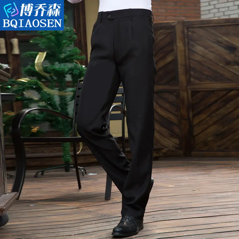 Men's Professional Suit Pants Black Loose Fit - Image 3