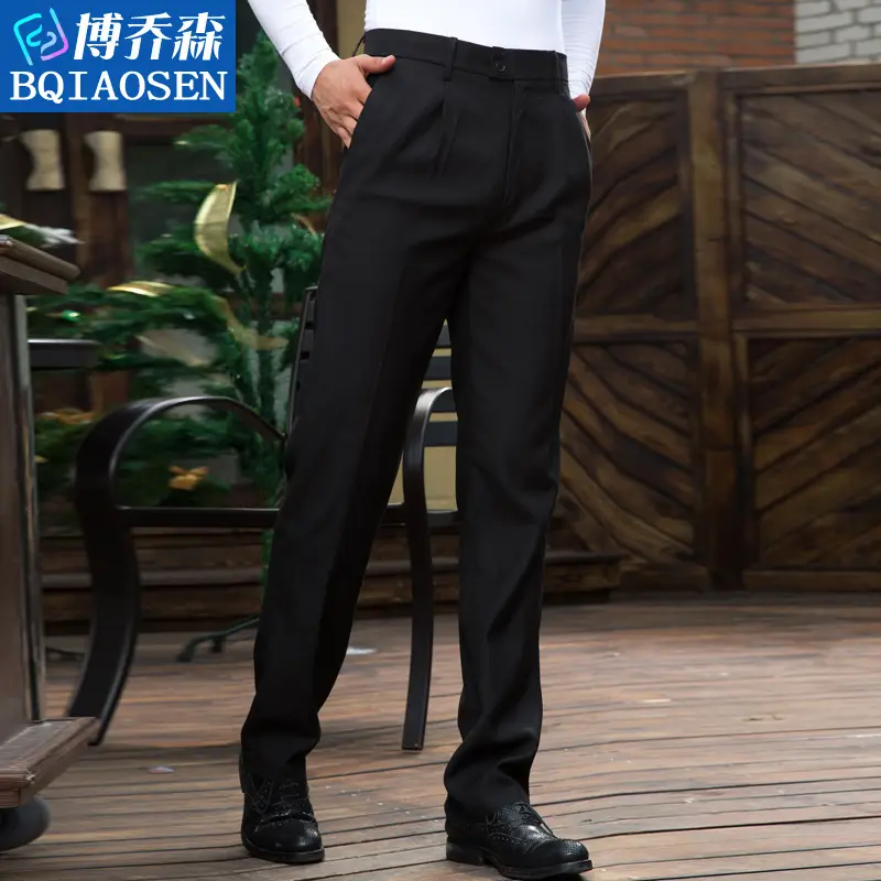 Men's Professional Suit Pants Black Loose Fit - Image 4