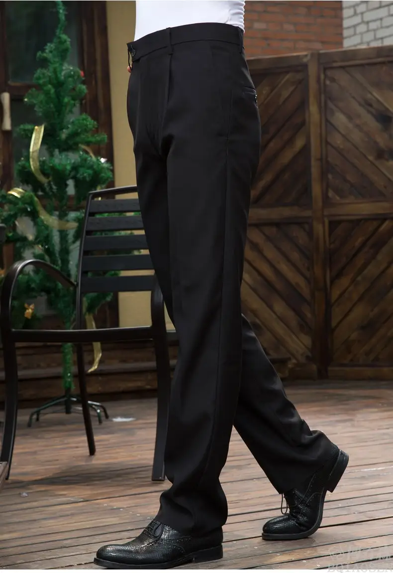 Men's Professional Suit Pants Black Loose Fit — feature 10