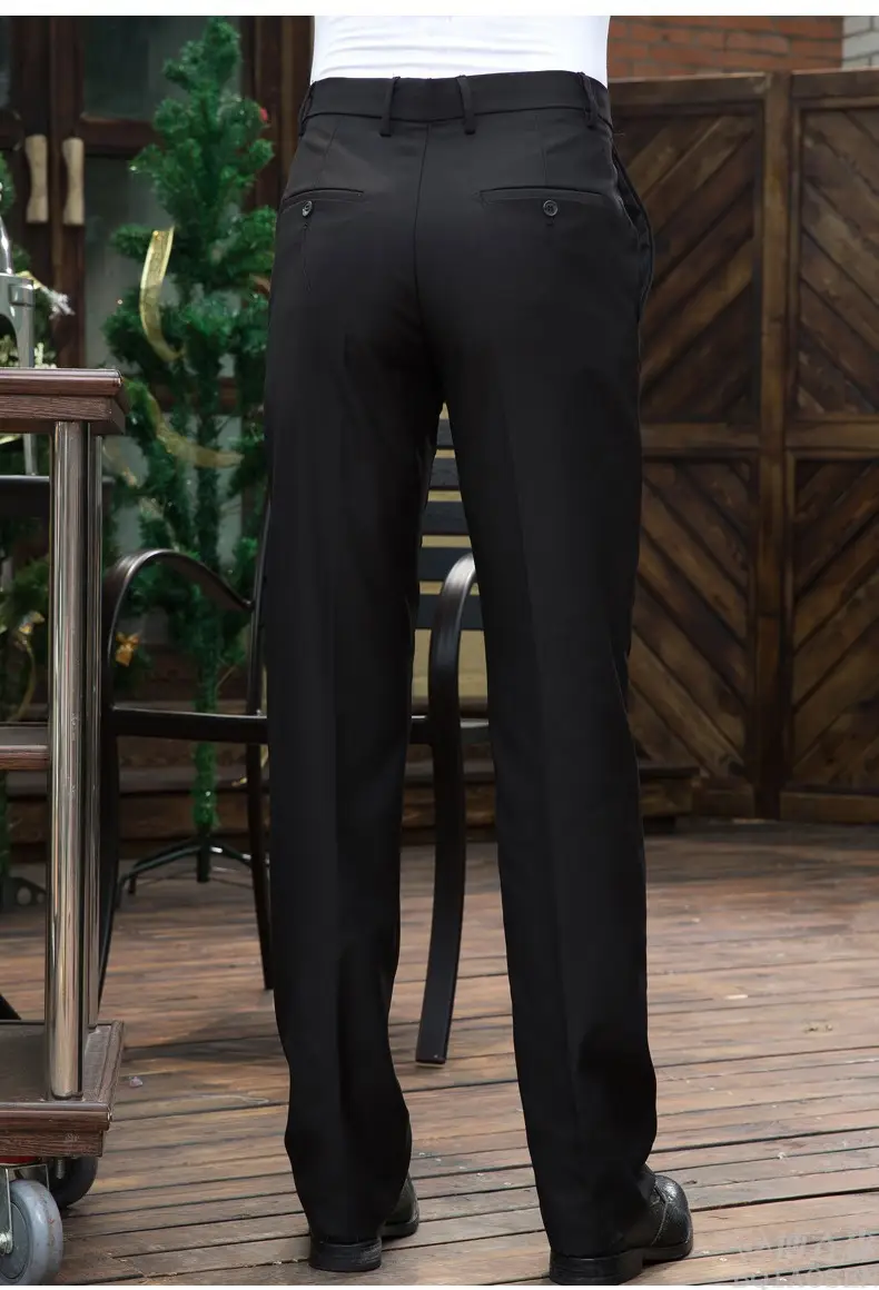 Men's Professional Suit Pants Black Loose Fit — feature 11
