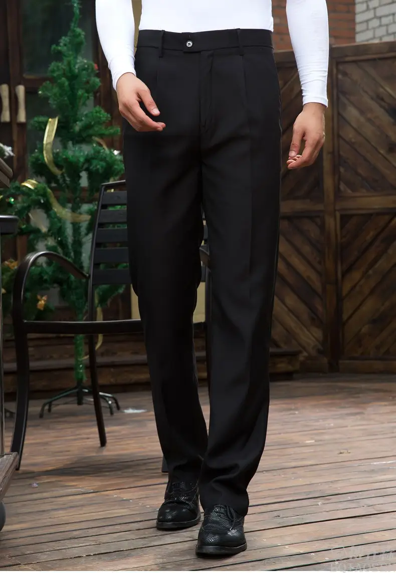 Men's Professional Suit Pants Black Loose Fit — feature 2