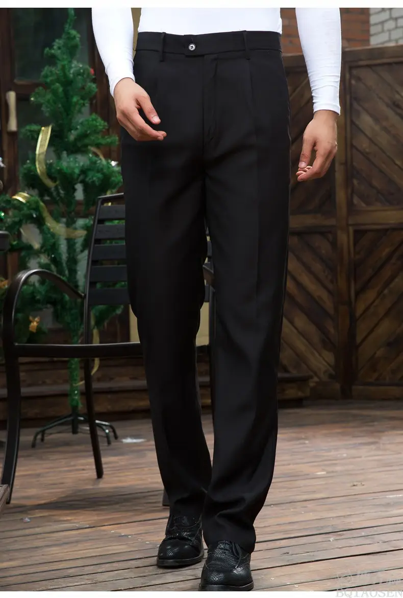 Men's Professional Suit Pants Black Loose Fit — feature 8