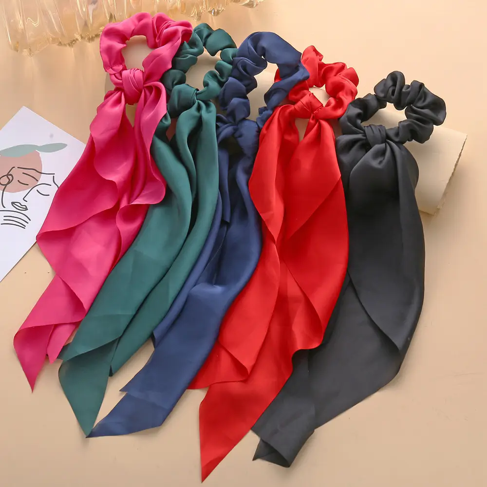 Red Silk Knot Scarf for Women Large Size - Image 11