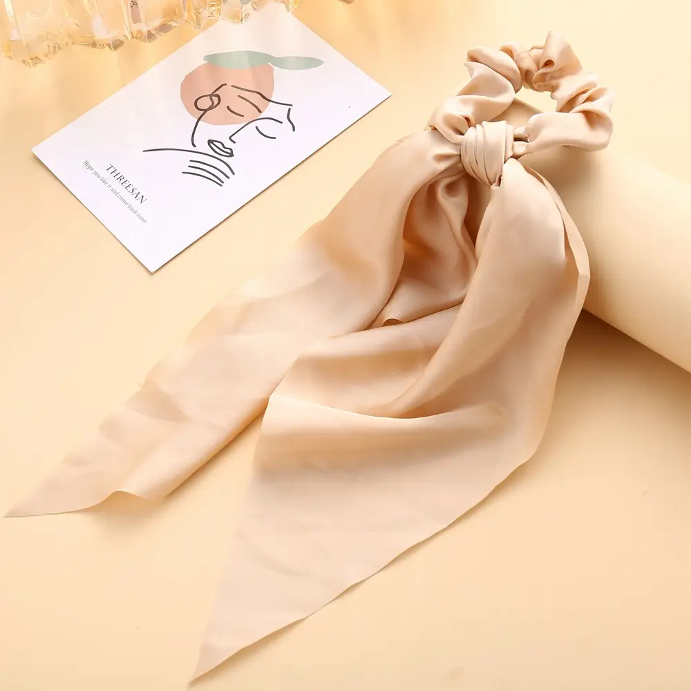 Red Silk Knot Scarf for Women Large Size - Image 4