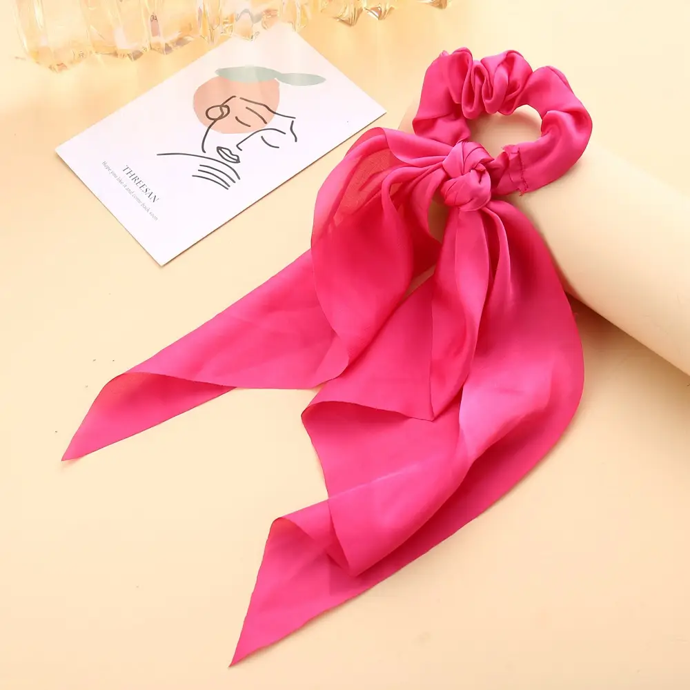 Red Silk Knot Scarf for Women Large Size - Image 6