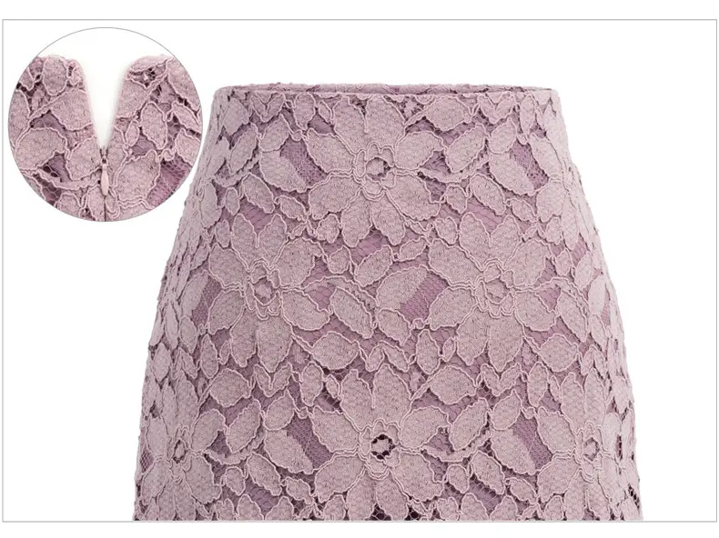 Black Lace Mid-Length Skirt Women's Spring New — feature 8