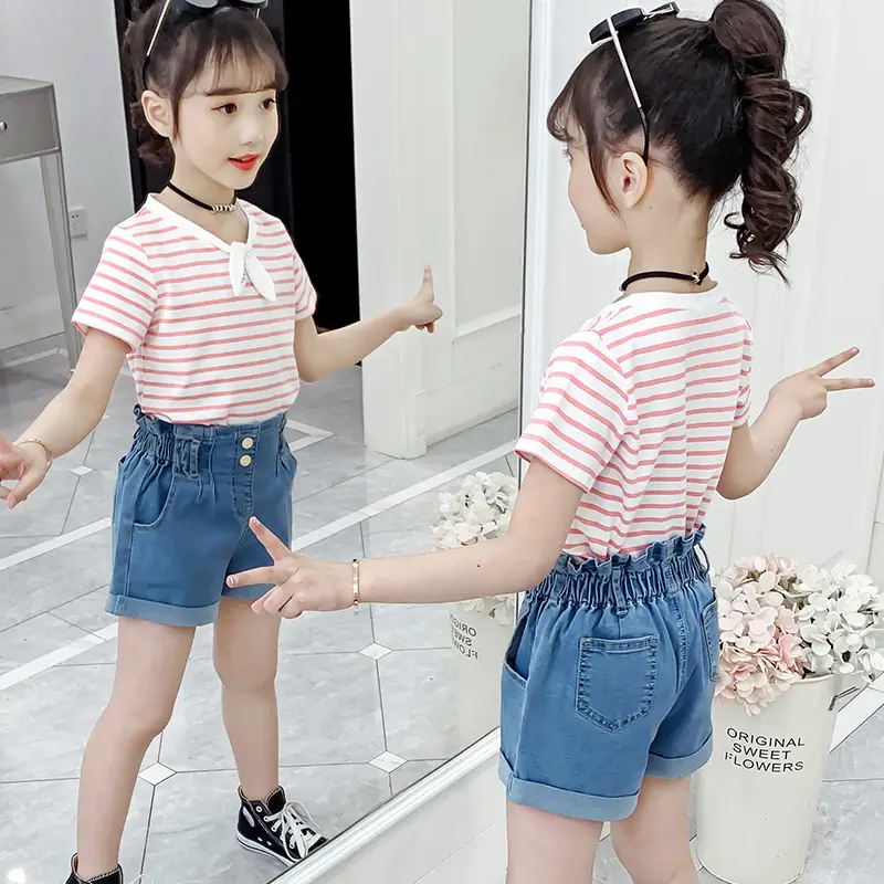 Girls Denim Shorts 2025 Cotton Outerwear Middle Large - Image 5