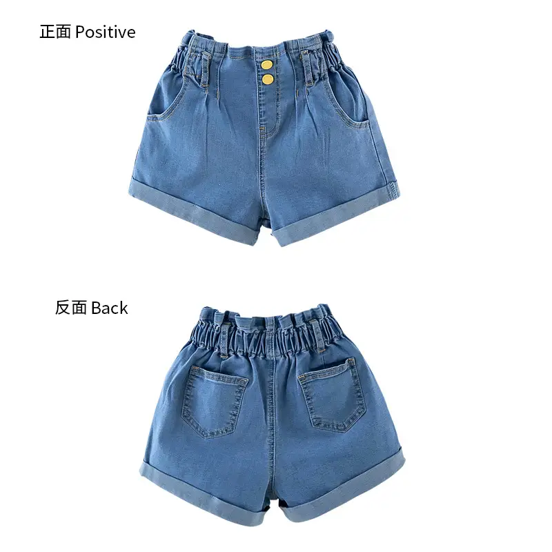 Girls Denim Shorts 2025 Cotton Outerwear Middle Large - Image 6