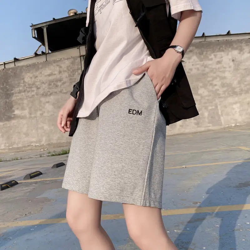 Women Cotton Five Point Shorts Black Summer Loose - Image 5