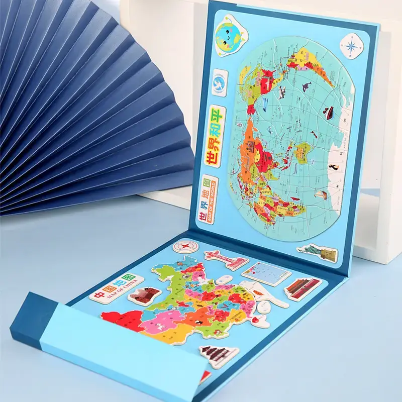 Wooden Magnetic China World Map Puzzle for Kids - Image 20
