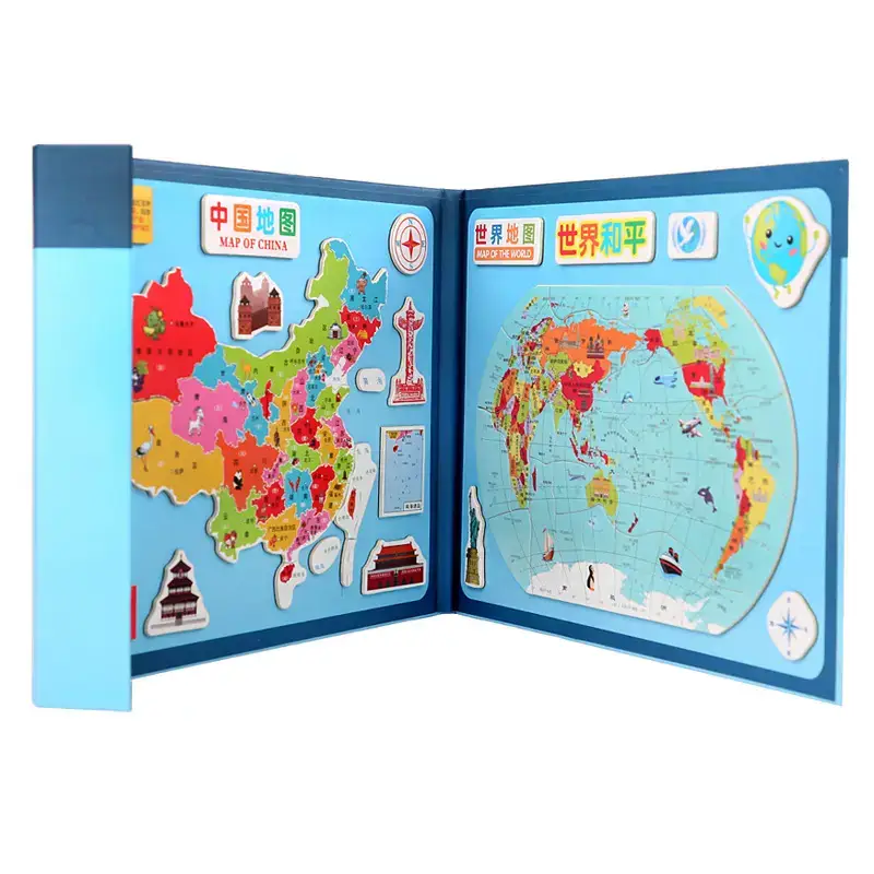 Wooden Magnetic China World Map Puzzle for Kids - Image 23