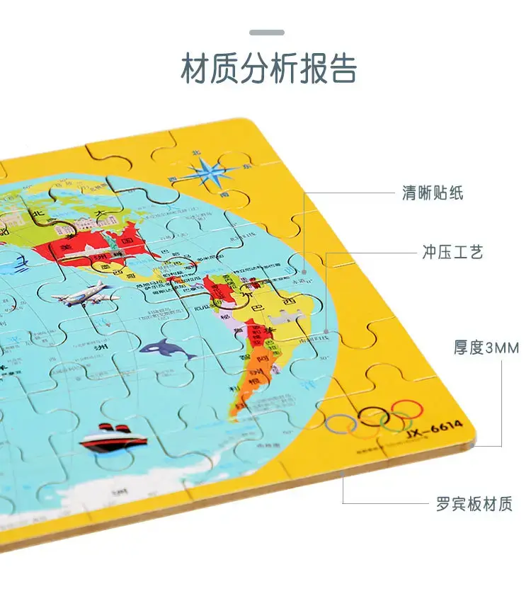 Wooden Magnetic China World Map Puzzle for Kids — feature 22