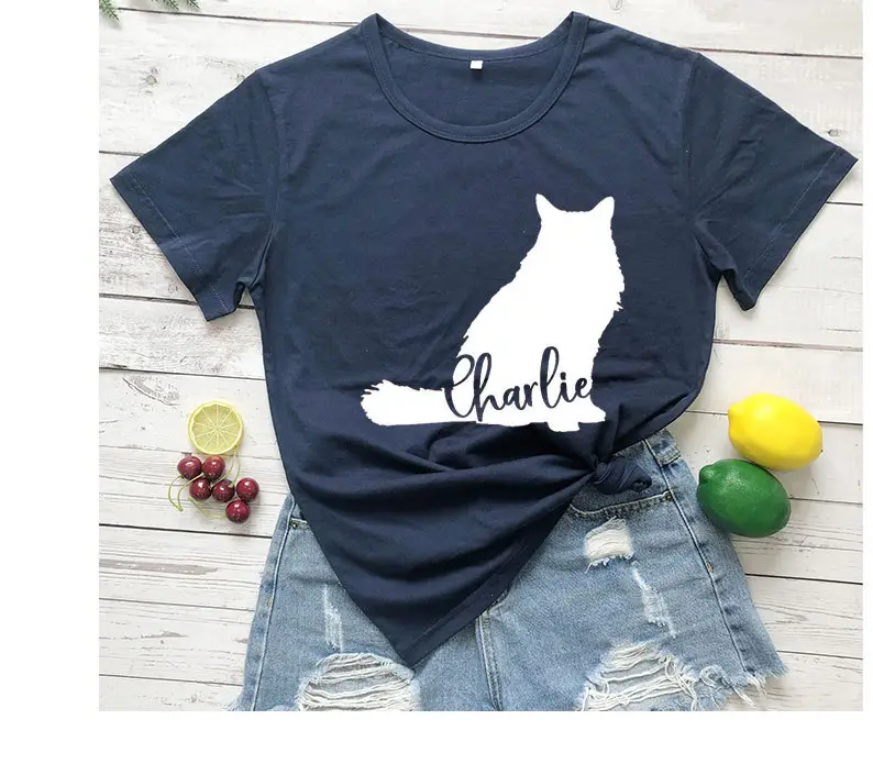 Charlie Cat Print Grey T-Shirt Short Sleeve - Image 13