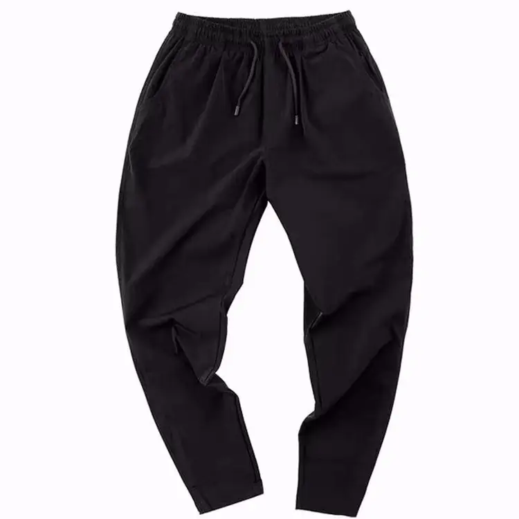 Men's Black Mesh Ice Silk Leg-Tie Pants - Image 3