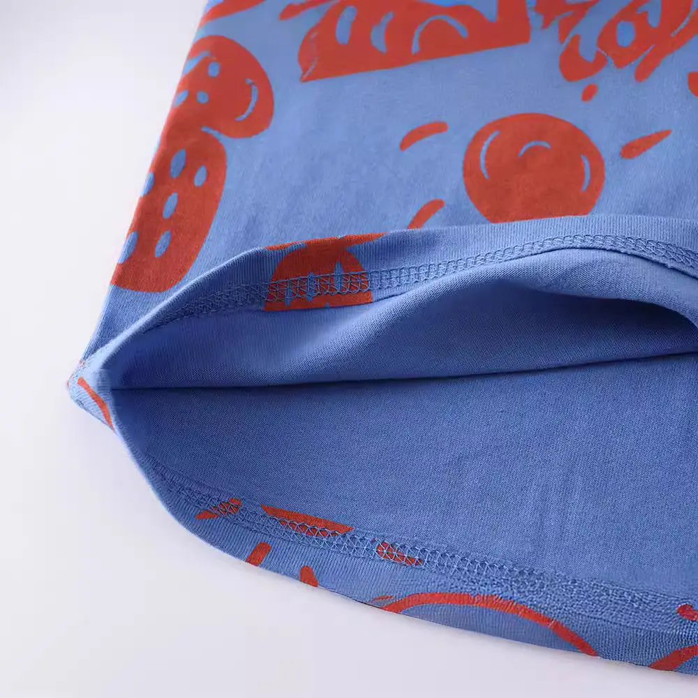 Blue Printed Kids T-Shirt Boys Half Sleeve - Image 4