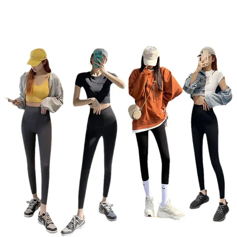 Women Fleece Shark Leggings Black Summer Spring Autumn - Image 38