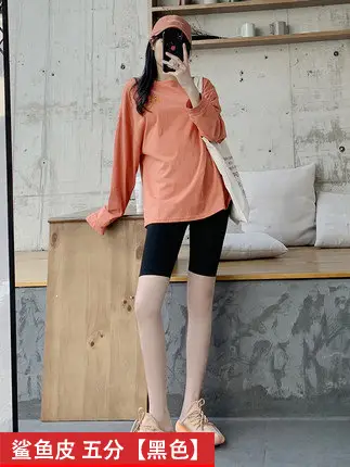 Women Fleece Shark Leggings Black Summer Spring Autumn - Image 26