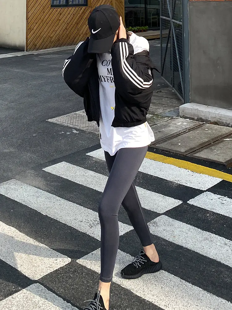 Women Fleece Shark Leggings Black Summer Spring Autumn - Image 33