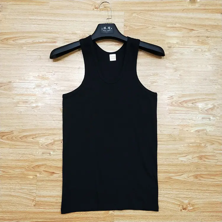 Men Grey Cotton Vest Summer Stretch Tight Sports Wear