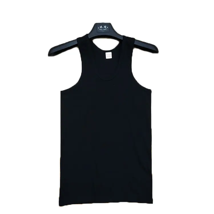 Men Grey Cotton Vest Summer Stretch Tight Sports Wear