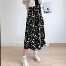 Gold Velvet Pleated Skirt Mid Length Women — feature 7