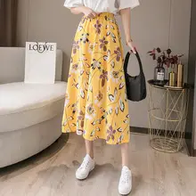 Gold Velvet Pleated Skirt Mid Length Women — feature 9