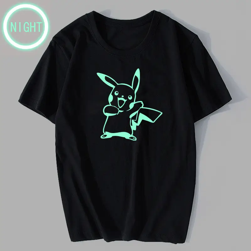 Pokemon Pikachu T-Shirt Black Cotton Night Light