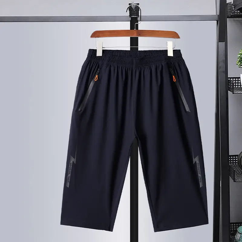 Men Ice Silk Casual Shorts Grey Summer - Image 3