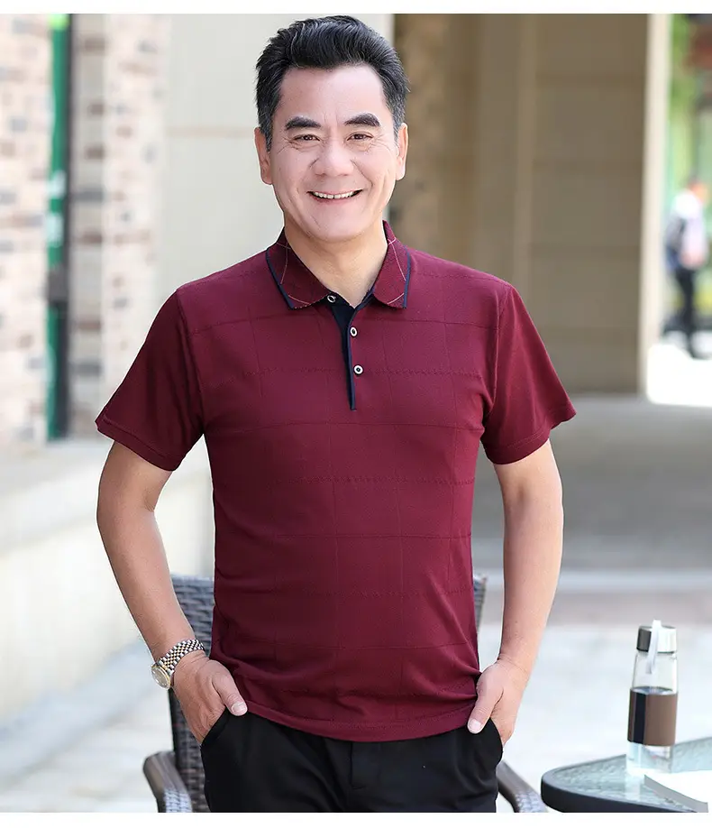 Men Polo Shirt Blue 40+ Summer Wear — feature 11